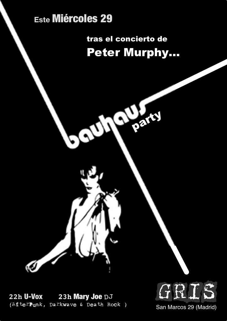 Bauhaus party after Peter Murphy's concert at Gris